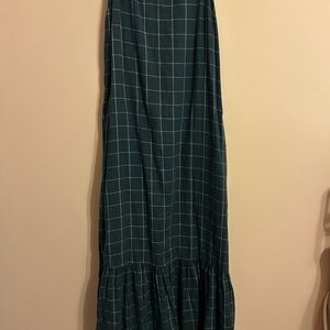 a new day Dark Green Plaid Maxi Skirt